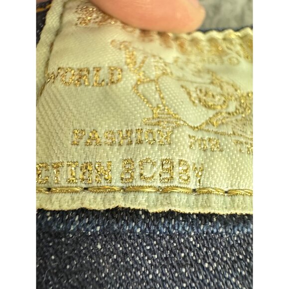True Religion Bobby Womens 25 Dark Wash Flare Jeans NWOT White Gold Tag Made-USA - Picture 6 of 16